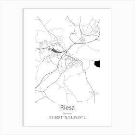 Riesa,Germany Minimalist Map Art Print