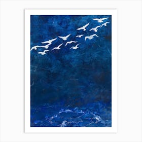 Seagulls In The Sky 2 Art Print