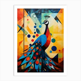 Peacock Abstract Pop Art 4 Art Print