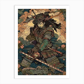 Samurai Vintage Japanese Poster 6 Art Print