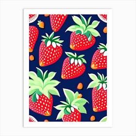 Strawberry Repeat Pattern, Fruit, Pop Art Matisse Art Print