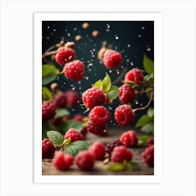 Default Raspberries Flying Isolated On Background Picking Fall 0 0b9eef45 8068 48f5 Bb16 61185e5a4686 1 Art Print