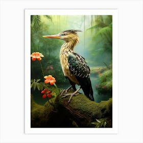 Sunbittern Oasis: Jungle Bird Art Art Print