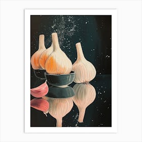 Art Deco Garlic Reflection Art Print