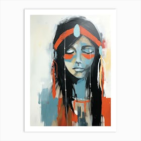 Mystic Harmony, Native American Woman Art Print