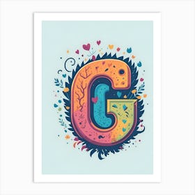 Colorful Letter G Illustration 46 Art Print