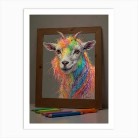 Rainbow Goat Art Print