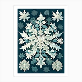 Cold, Snowflakes, Vintage Botanical 1 Art Print