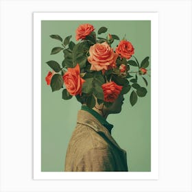 Roses On The Head Art Print