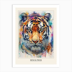 Bengal Tiger Colourful Watercolour 1 Poster Art Print