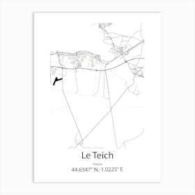 Le Teich,France Minimalist Map Art Print