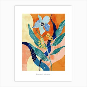 Colourful Flower Illustration Poster Forget Me Not 3 Art Print