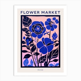 Blue Flower Market Poster Rose 3 Art Print