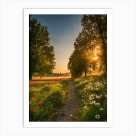 Sunrise In The Meadow Art Print