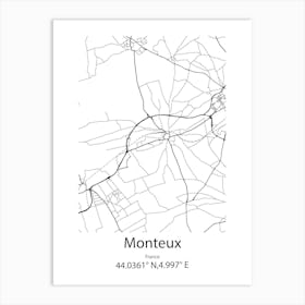 Monteux,France Minimalist Map Art Print