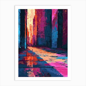 Cityscape Painting | Pixel Art Series 1 Art Print