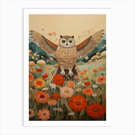 Owl 3 Detailed Bird Painting Art Print