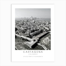 Cartagena Colombia Black And White Travel Art Print