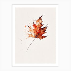 Maple Leaf Minimalist Watercolour 1 Art Print