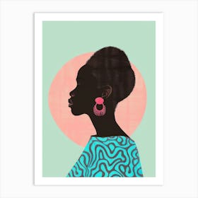 Black Woman With Earrings 9 Art Print