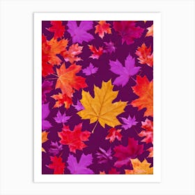 Abstract Autumnal Wallpaper Featuring A Vivid Top View Of An Oak And A Maple Tree Their Branches Ab 2 Art Print