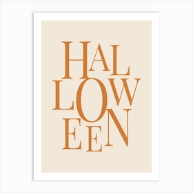 Modern Halloween Typography - Orange & White Art Print