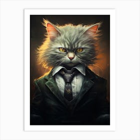 Gangster Cat Laperm 2 Art Print