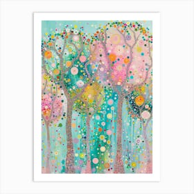 Polka Dot Trees Art Print