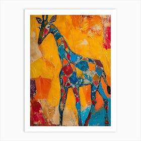 Mixed Media Giraffe Art Print