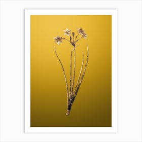 Gold Botanical Rush Daffodil on Mango Yellow Art Print