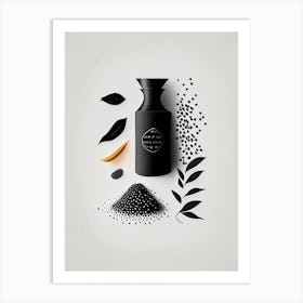 Black Pepper Spices And Herbs Retro Minimal 1 Art Print