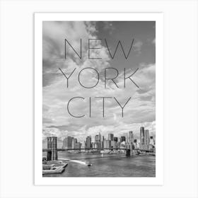 NYC Brooklyn Bridge And Lower Manhattan Art Print