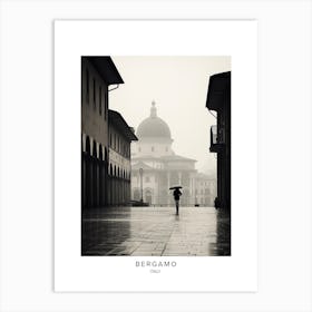 Poster Of Bergamo, Italy, Black And White Analogue Photography 3 Art Print