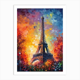 Eiffel Tower Paris France Monet Style 9 Art Print