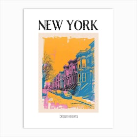 Crown Heights New York Colourful Silkscreen Illustration 1 Poster Art Print