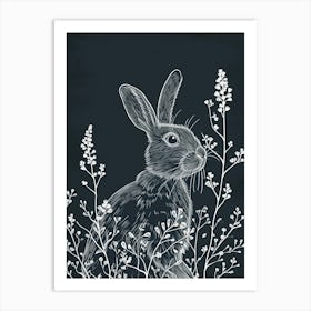 Rhinelander Rabbit Minimalist Illustration 2 Art Print