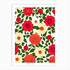 Stock Repeat Retro Flower Art Print