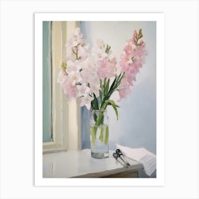 A Vase With Gladiolus, Flower Bouquet 3 Art Print