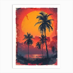 Sunset At The Beach 11 Art Print