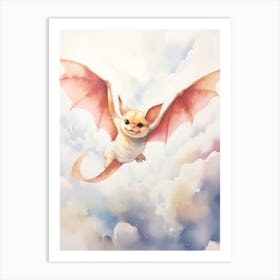 Light Watercolor Painting Of A Northern Glider 1 Art Print