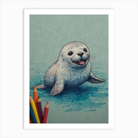 Seal Drawing Art Print