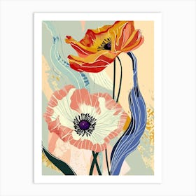 Colourful Flower Illustration Ranunculus 4 Art Print