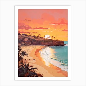 Sunkissed Painting Of Coogee Beach Australia 2 Art Print
