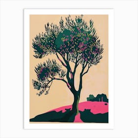 Olive Tree Colourful Illustration 3 Art Print