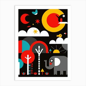 Elephants In The Sky Art Print