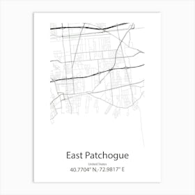 East Patchogue,United States Minimalist Map Art Print