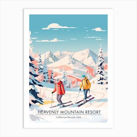 Heavenly Mountain Resort   California Nevada Usa, Ski Resort Poster Illustration 2 Art Print