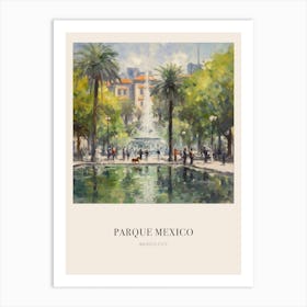 Parque Mexico Mexico City Mexico 4 Vintage Cezanne Inspired Poster Art Print