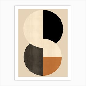 Mid-Century Tranquility Waltz: Beige Sands Art Print