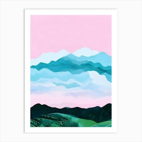 Pink Mountains Art Print